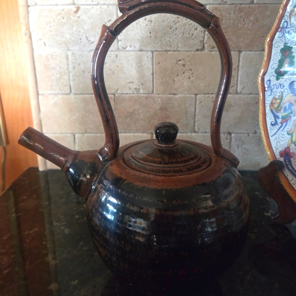 Tokoname Japanese Teapot Shudei Brown & Black Tenmoku Kyusu  Shoryu Japan